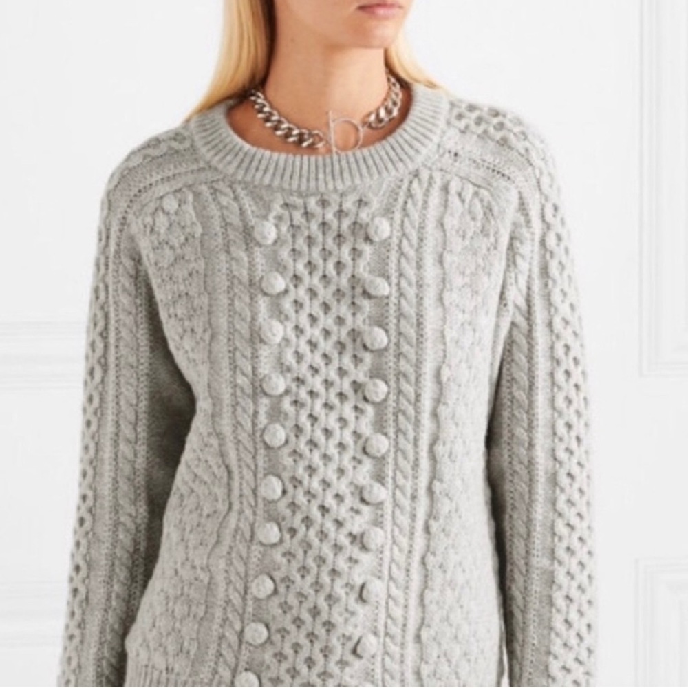 J Crew Gray Pom Pom Wool Blend Sweater Sz XS - Picture 2 of 9